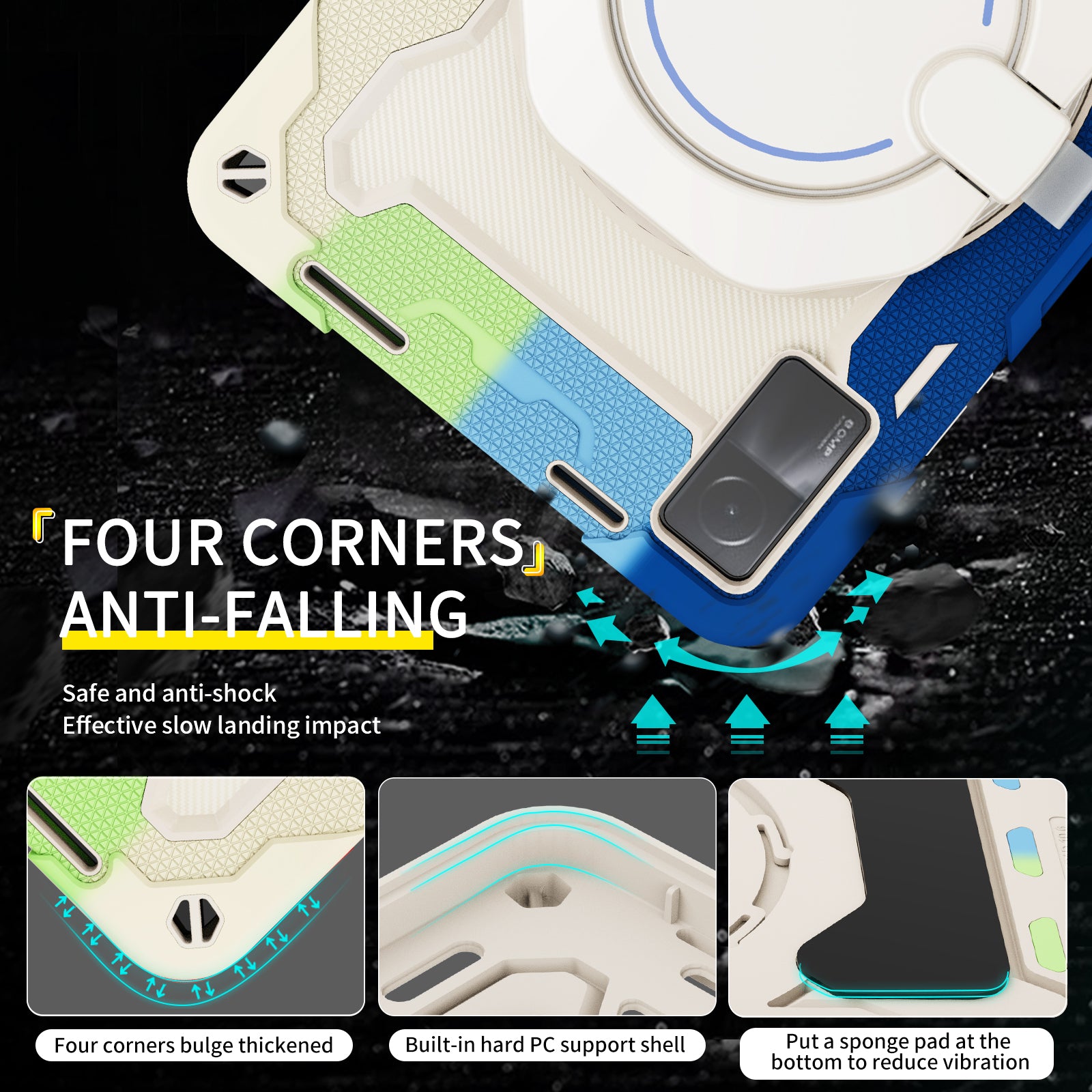 For Xiaomi Redmi Pad 10.6-inch Shock-absorbing Silicone PC Protective Case Rotating Handle-Kickstand Tablet Cover with Pencil Holder and Shoulder Strap For Xiaomi Redmi Pad 10.6-inch Shock-absorbing Silicone PC Protective Case Rotating Handle-Kickstand Tablet Cover with Pencil Holder and Shoulder Strap